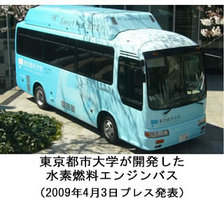 東京都市大学が開発した水素燃料エンジンバス