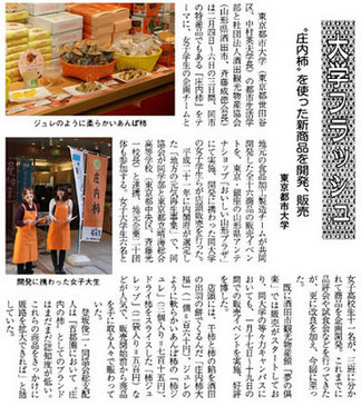 週刊教育PRO　東京都市大学　庄内柿を使った新商品を開発、販売（2011年2月15日）